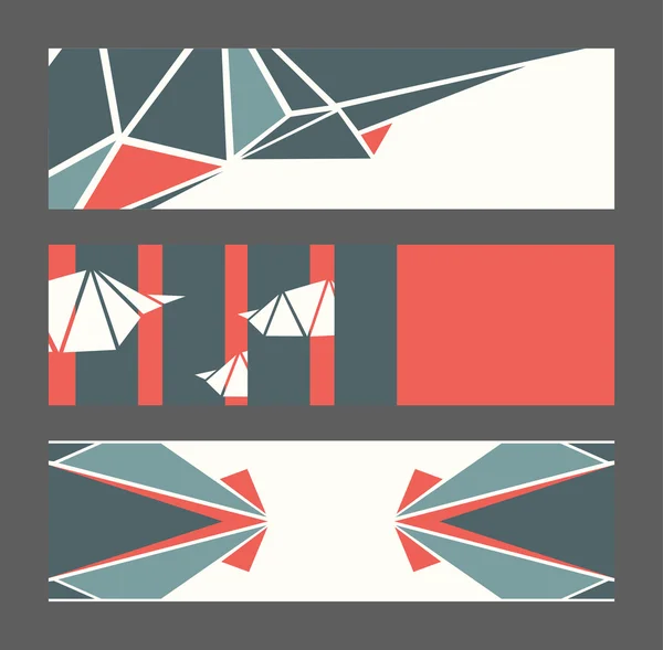 Yatay Banner, mavi ve kırmızı üçgen ve beyaz arka plan dayalı güzel topluluğu. Az ve öz tasarım, illüstrasyon iyi baskı için vektör koyu arka plan üzerinde izole. — Stok Vektör
