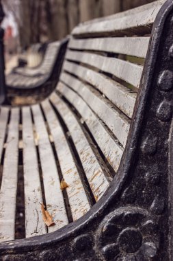 Şehir park bankında sabah ışık