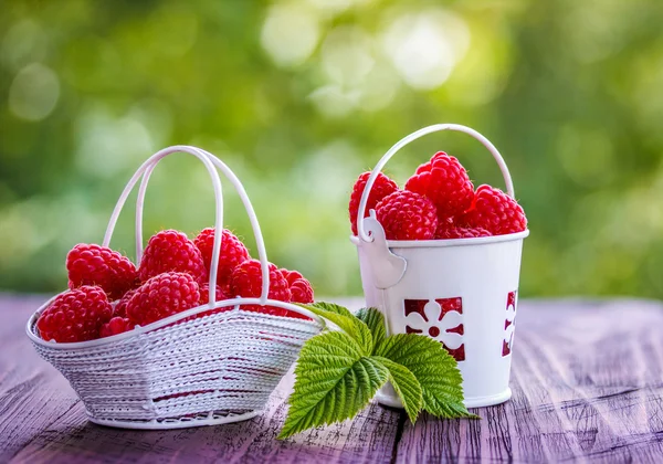 Fresh raspberry outdoors — Stock Photo, Image