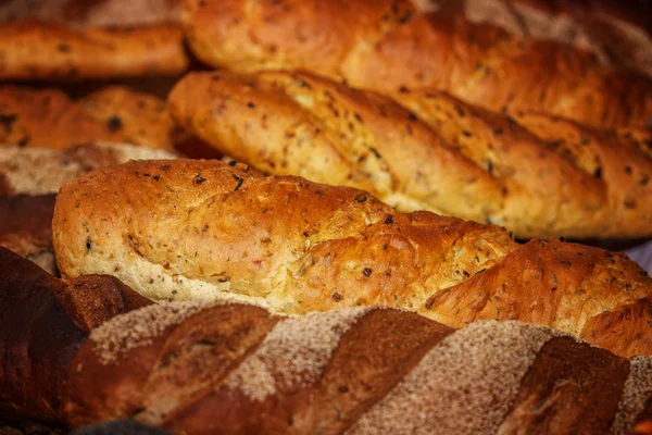 Pão fresco. Close-up — Fotografia de Stock