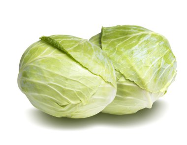 Beyaz üzerinde yeşil lahana 