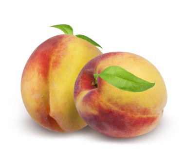 Şeftali beyazda izole edilmiş 