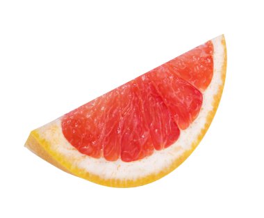 Greyfurt dilim üzerinde beyaz izole