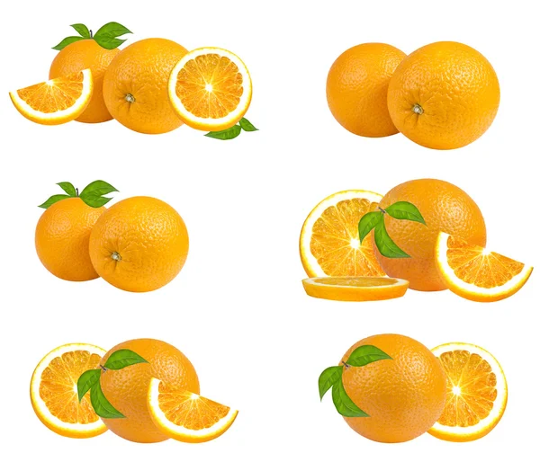 Oranges isolated on the white — Stock Photo, Image