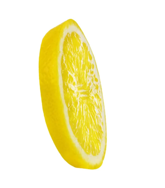 Tranche de citron sur un blanc isolé — Photo