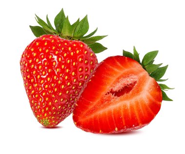 Çilek beyaz arkaplanda izole edildi