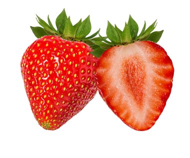 Çilek beyaz arkaplanda izole edildi