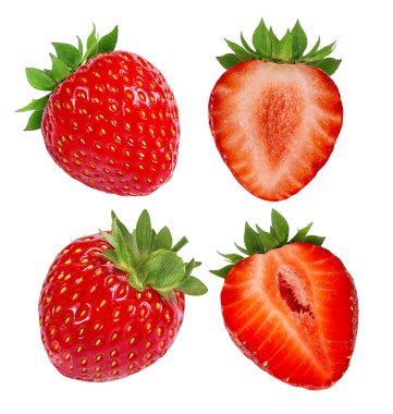 Çilek beyaz arkaplanda izole edildi