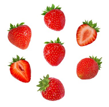 Çilek beyaz arkaplanda izole edildi