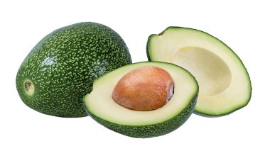 avokado beyaz arkaplanda izole edildi