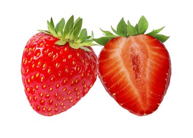 Çilek beyaz arkaplanda izole edildi