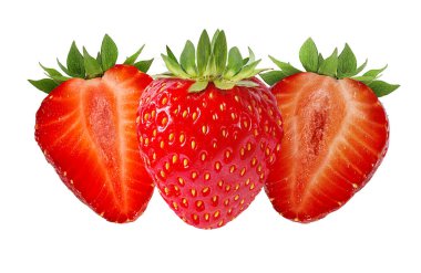 Çilek beyaz arkaplanda izole edildi