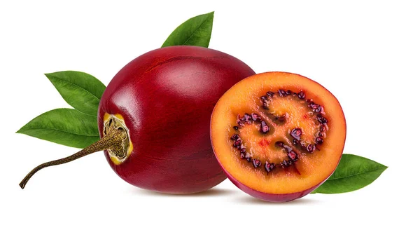 Tamarillo Eristetty Valkoisella Pohjalla — kuvapankkivalokuva