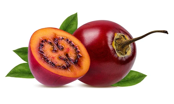 Tamarillo Eristetty Valkoisella Pohjalla — kuvapankkivalokuva