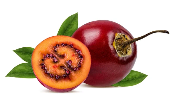 Tamarillo Eristetty Valkoisella Pohjalla — kuvapankkivalokuva