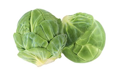 Beyaz arkaplanda Brüksel lahanası