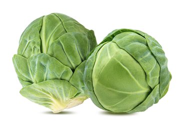 Beyaz arkaplanda Brüksel lahanası