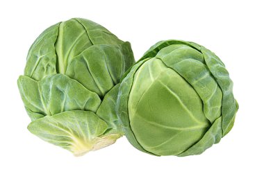 Beyaz arkaplanda Brüksel lahanası