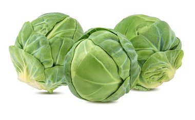 Beyaz arkaplanda Brüksel lahanası