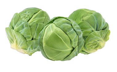 Beyaz arkaplanda Brüksel lahanası