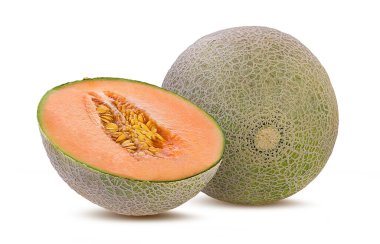 Beyaz arkaplanda izole edilmiş kavun
