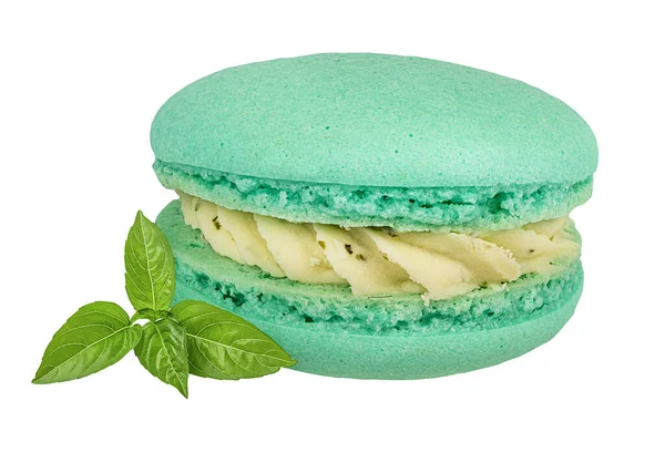 Mint Macaroons Isolated White Background — Stock Photo, Image