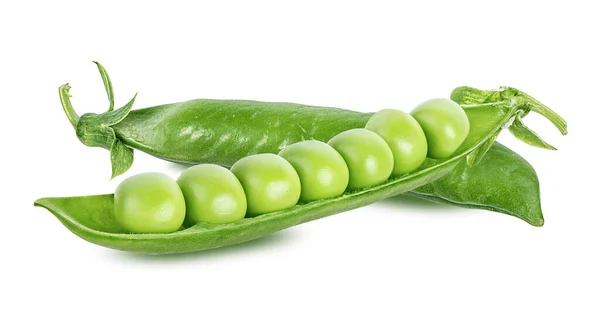 Groene Erwten Geïsoleerd Witte Achtergrond — Stockfoto