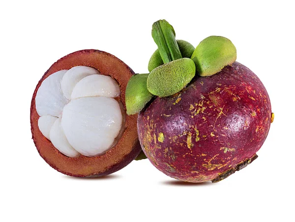 被白色背景隔离的Mangosteen — 图库照片