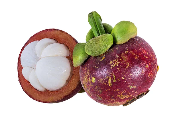 被白色背景隔离的Mangosteen — 图库照片