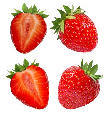 Çilek beyaz arkaplanda izole edildi