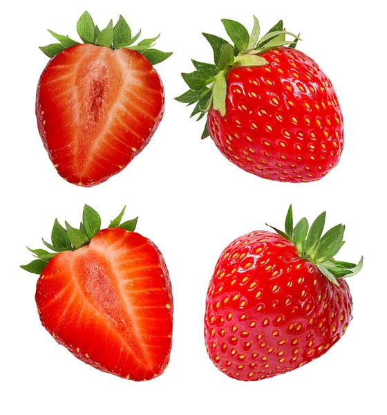 Çilek beyaz arkaplanda izole edildi