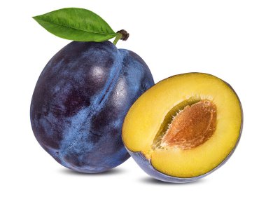 Beyaz arkaplanda erik izole edildi