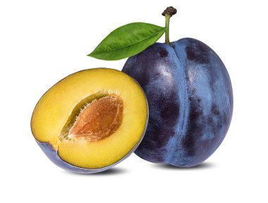 Beyaz arkaplanda erik izole edildi