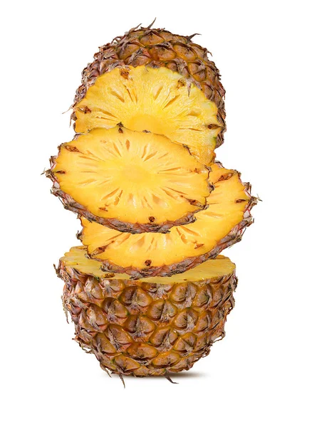 Ananas Izolowany Białym Tle Pełna Głębia Ostrości — Zdjęcie stockowe