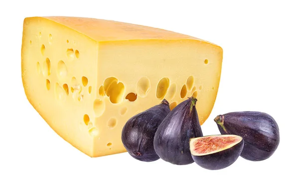 Sýr Fíky Izolované Bílém Pozadí — Stock fotografie