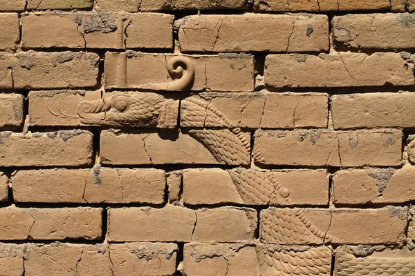 Dragon bas-relief, Ishtar gate, Babylon — Stock Photo, Image