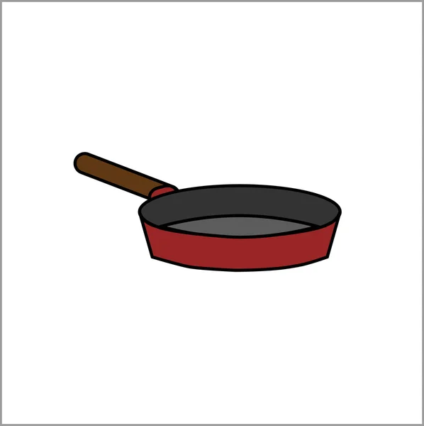 Red frying pan. — Stock Vector