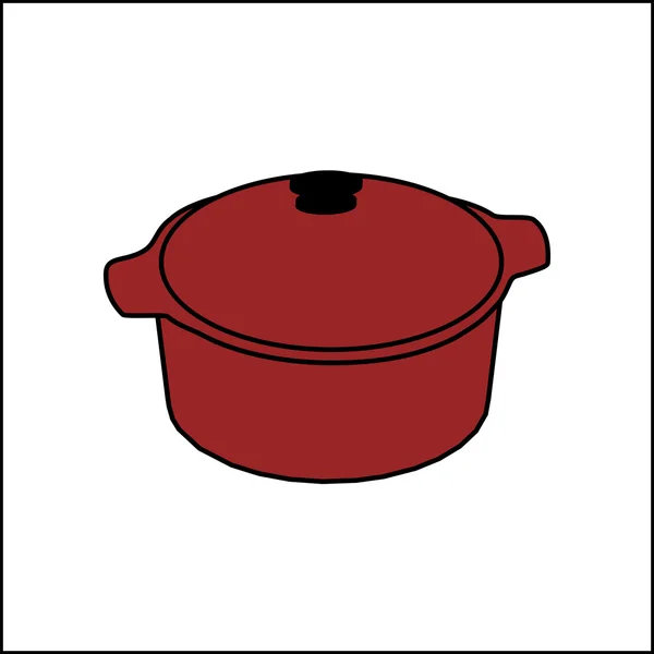Vector illustration of a red pan. — Stock Vector