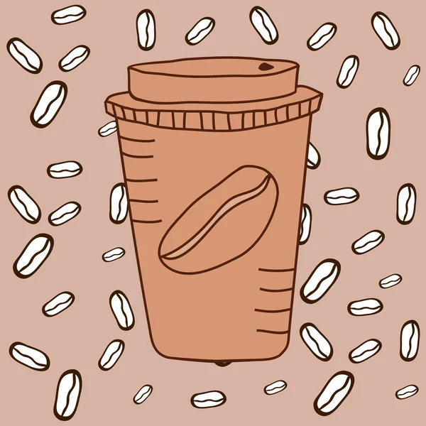 Ψηλό ποτήρι του καφέ — Διανυσματικό Αρχείο