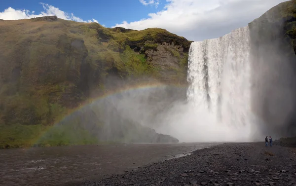 Skogafoss och regnbåge — Stockfoto