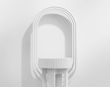 Ürün Gösterimi için En Küçük Beyaz Podyum Platformu 3B Hazırlama