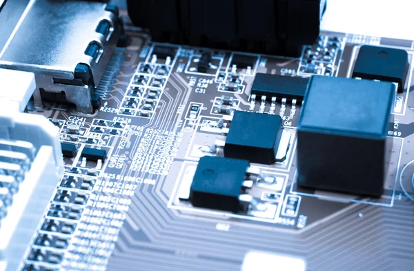 Detailed close-up of computer chip Royalty Free Stock Images