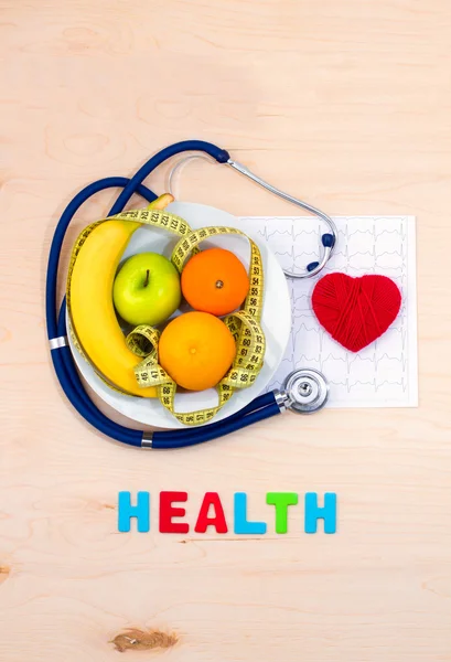 Healthy diet. Fresh fruit plate — Stock Photo, Image