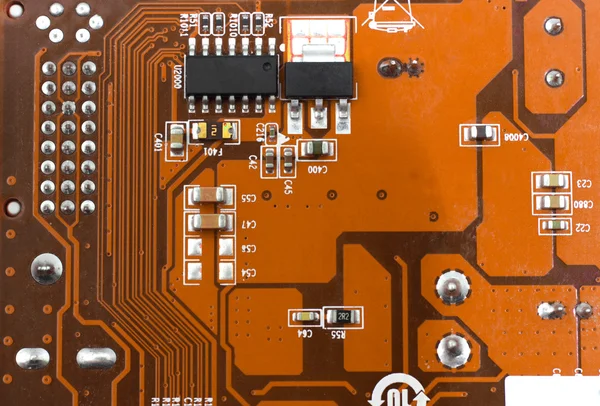 Detail van elektronisch bestuur, macro met zeer ondiepe dof — Stockfoto