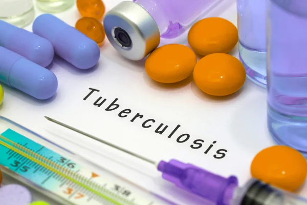 Tuberculose - diagnóstico escrito em um pedaço de papel branco — Fotografia de Stock