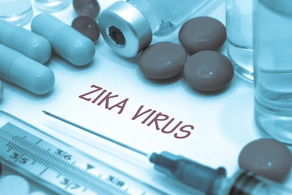 Zika virus - diagnóza na bílý list papíru — Stock fotografie