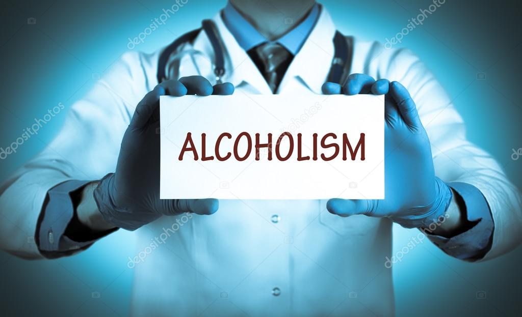 Doctor keeps a card with the name of the diagnosis - alcoholism