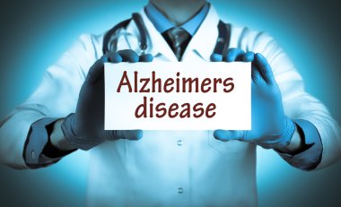 Doktor bir kartı adı tanı - Alzheimer hastalığı olan tutar