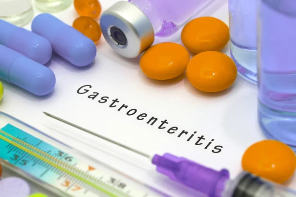 Gastroenteritis - Diagnose auf weißem Papier — Stockfoto