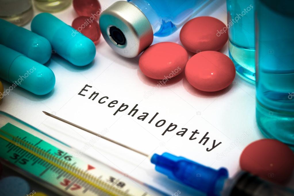 Encephalopathy - diagnosis written on a white piece of paper